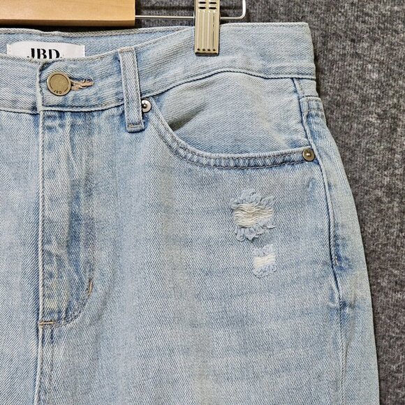 JBD Jeans Womens Size 27 100% Cotton Light Wash Blue Distressed - Picture 2 of 16